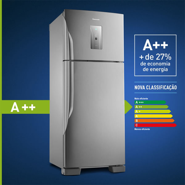 geladeira Panasonic A++ Frost Free 435l – Aço Escovado - Nr-bt50bd3x