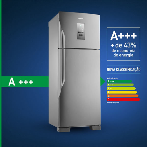 geladeira Panasonic A+++ Frost Free 483l Aço Escovado - Nr-bt55pv2x