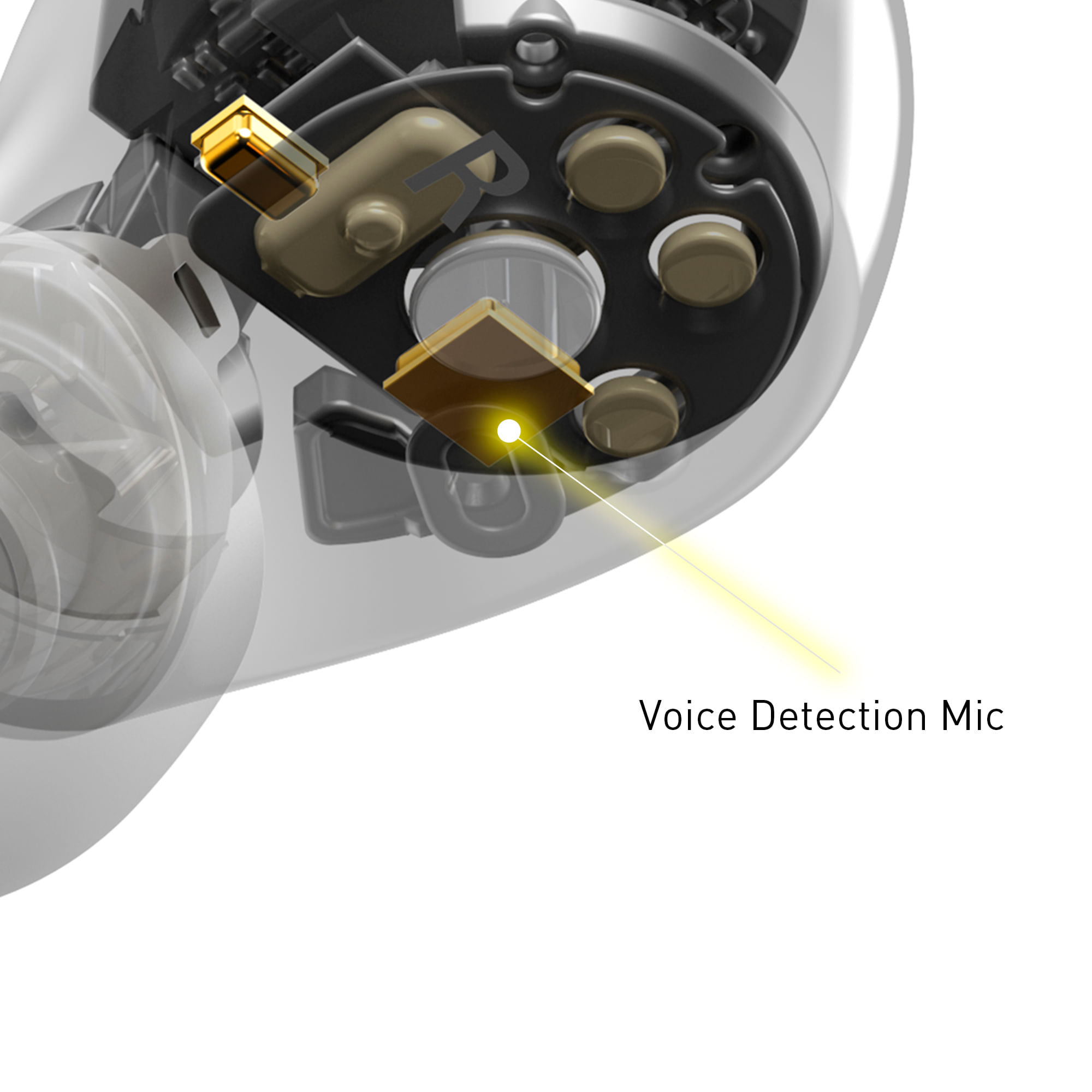 Microfone com detecção de voz