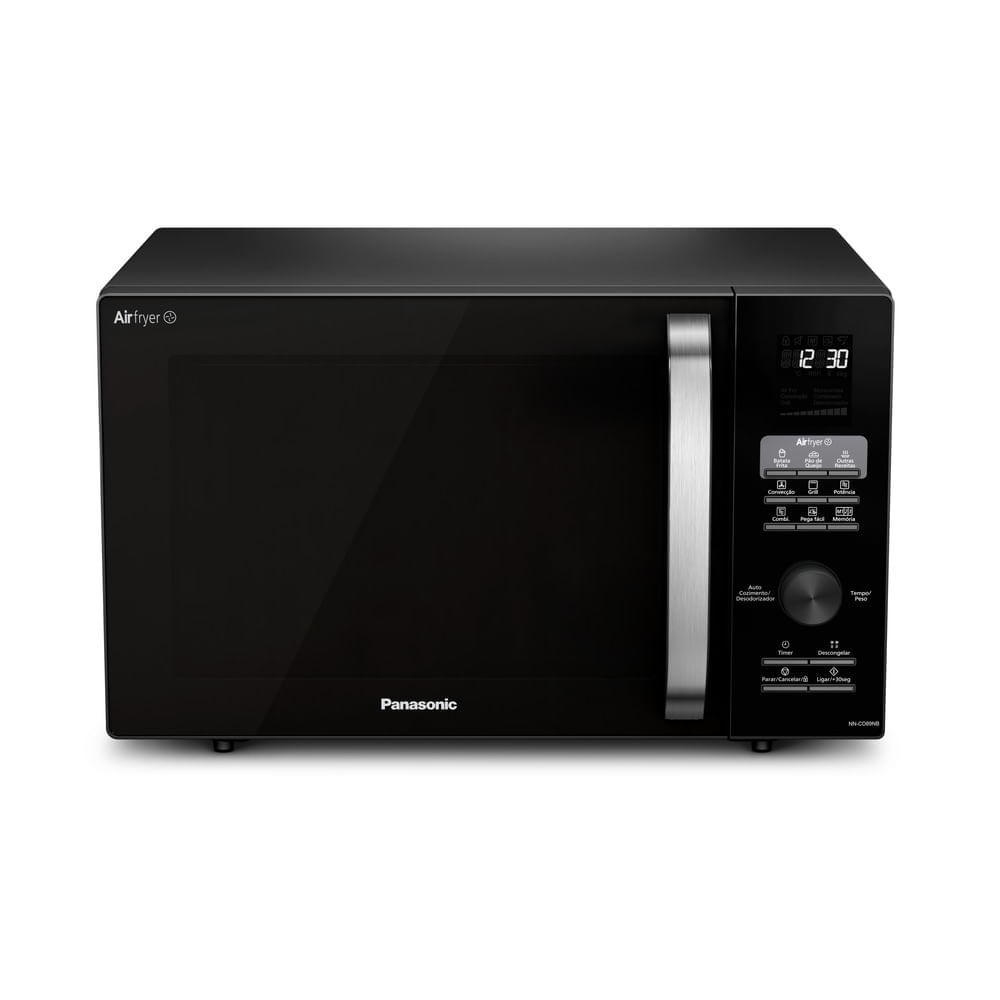Micro-ondas Intuitive+ Panasonic CD89 4 em 1 Airfryer   30L Black Glass - NN-CD89NBRU