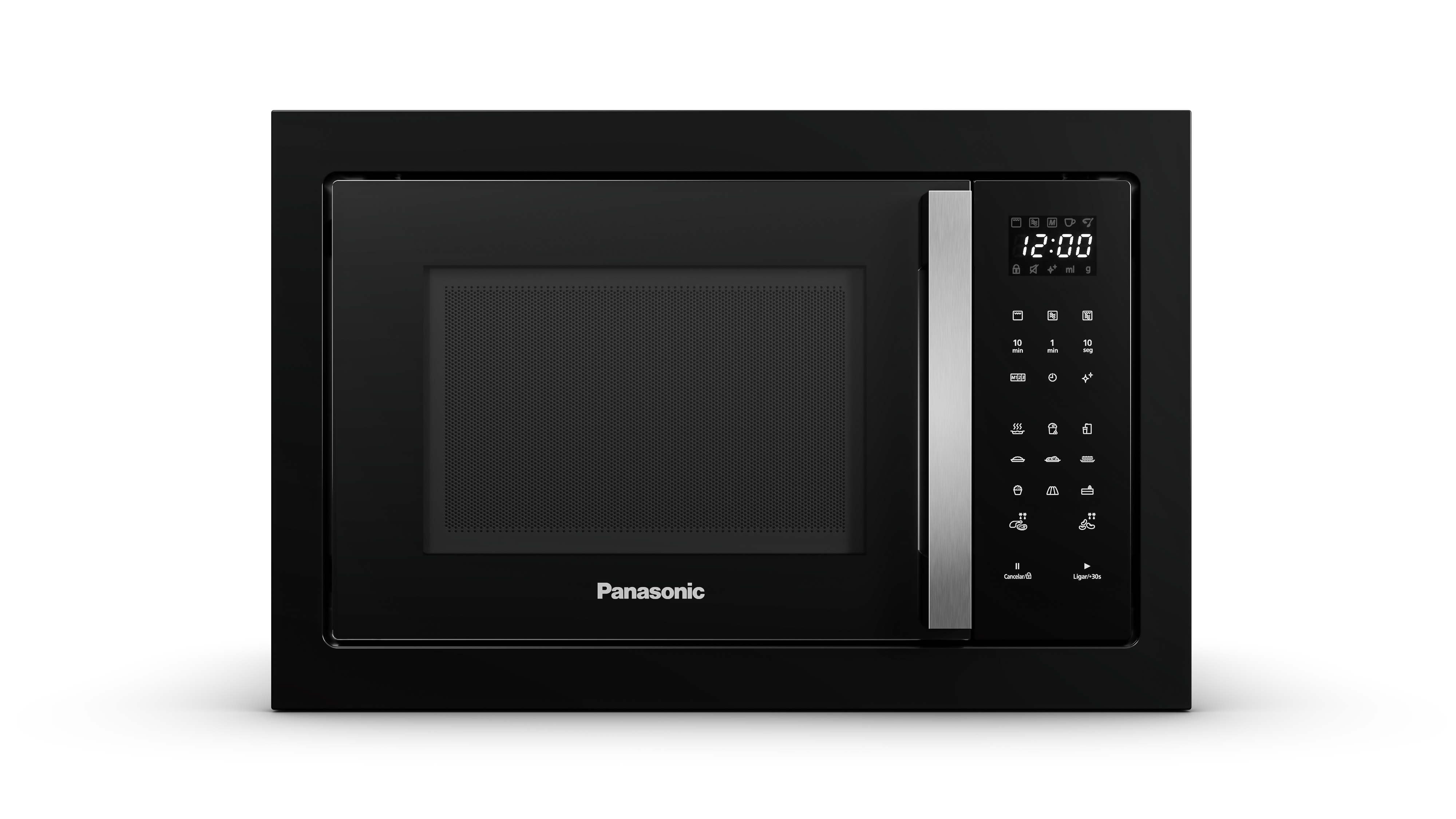 Micro-ondas de embutir Intuitive+ Panasonic Painel Easy Touch 30L Black Glass - NN-GB68QBRUK