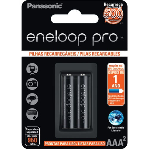 Pilha Eneloop Pro AAA - BK - 4HCCE/2BB