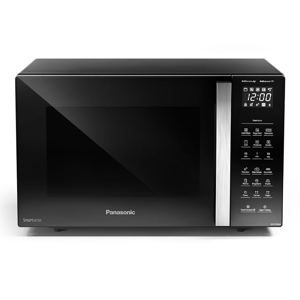 Micro-ondas Intuitive+ Panasonic GT68 com SmartSense e Grill  30L Black Glass - NN-GT68LBRU