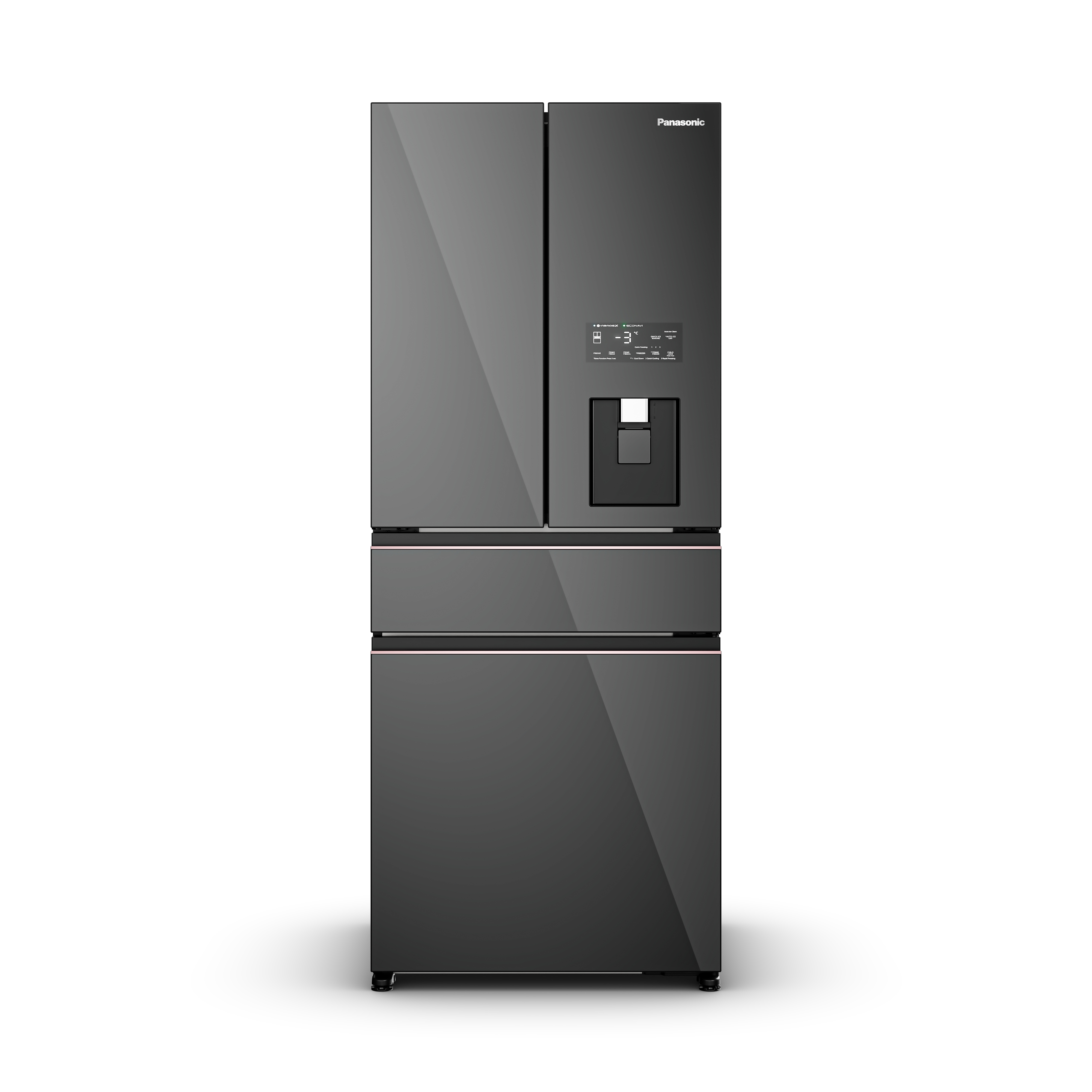 Geladeira Prime+ Edition Panasonic DB69 UniqGlass Frost Free Inverter 540L   Dark Glass - NR-DB69GVWB